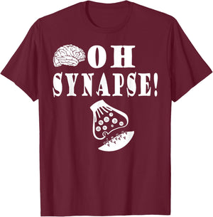 Funny Neuroscience Neurologist Oh Snap Pun T Shirt Brain T-Shirt - T-Shirt | Maroon