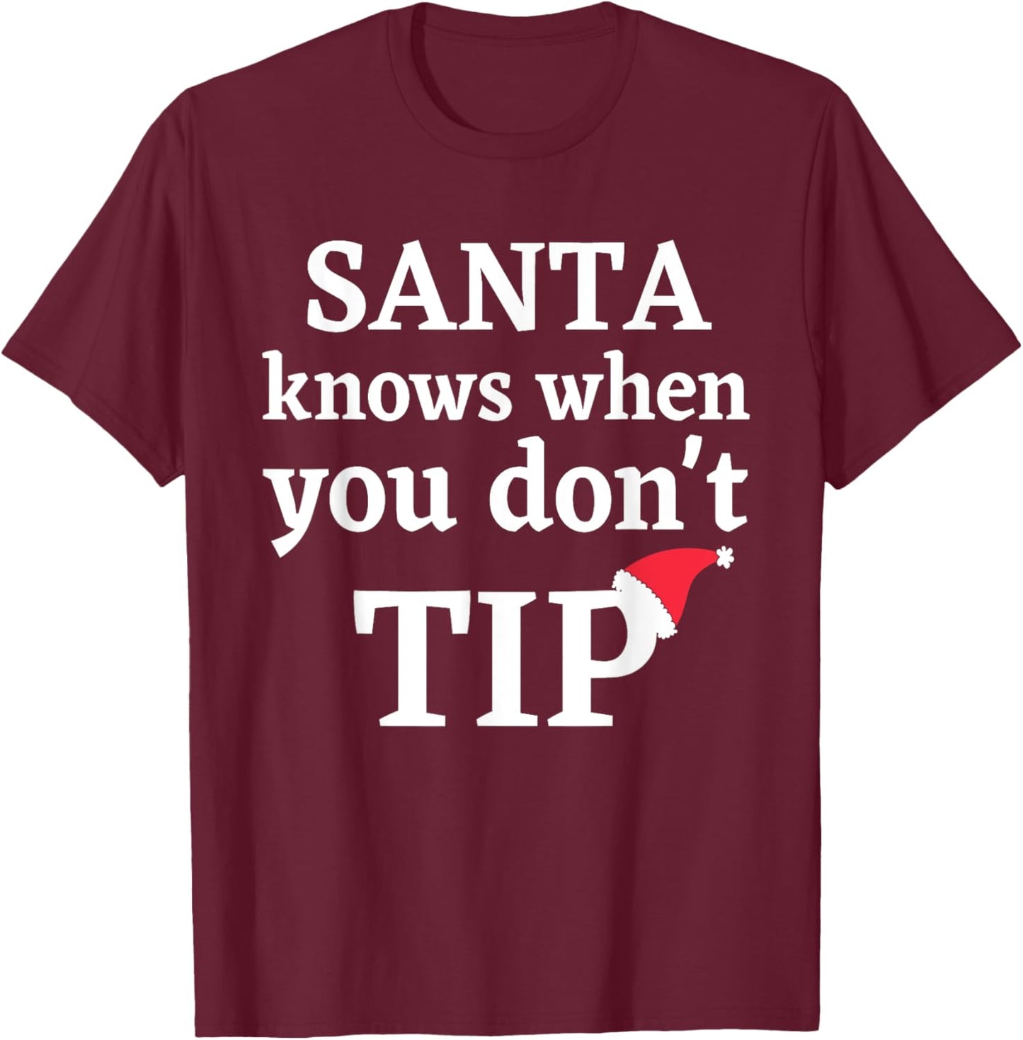 Funny Bartender Waitress Christmas Holiday Santa Gift 2024 T-Shirt - T-Shirt | Maroon