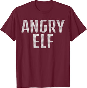 Ugly Christmas Angry Elf Funny Joke Quote Novelty Men T-Shirt - T-Shirt | Maroon