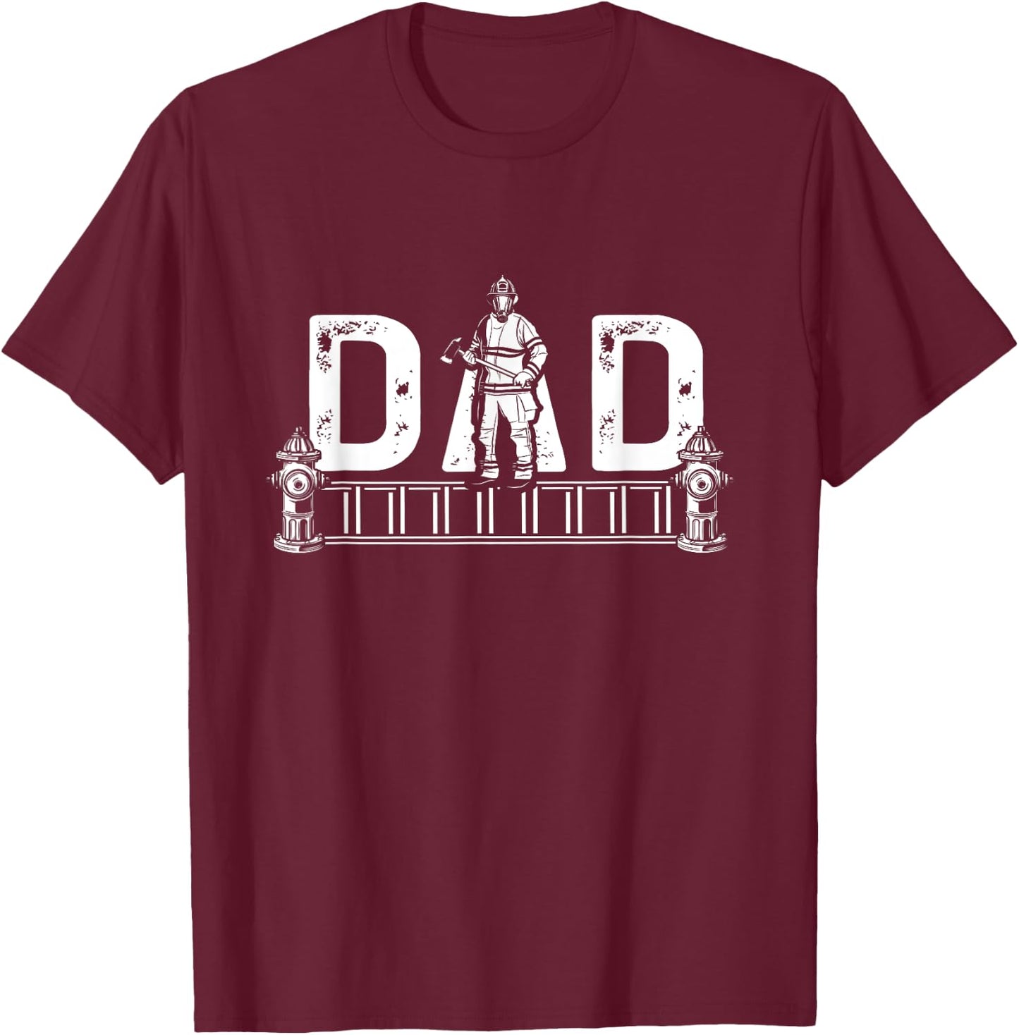 Firefighter Dad Fireman First Responder Fire Rescue T-Shirt - T-Shirt | Maroon
