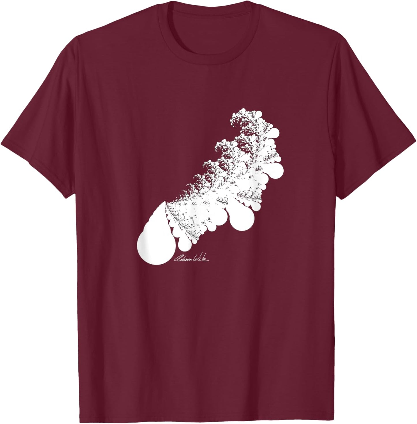 Tsunami Big Wave Ink Blot Rorschach Test Art Design T-Shirt - T-Shirt | Maroon