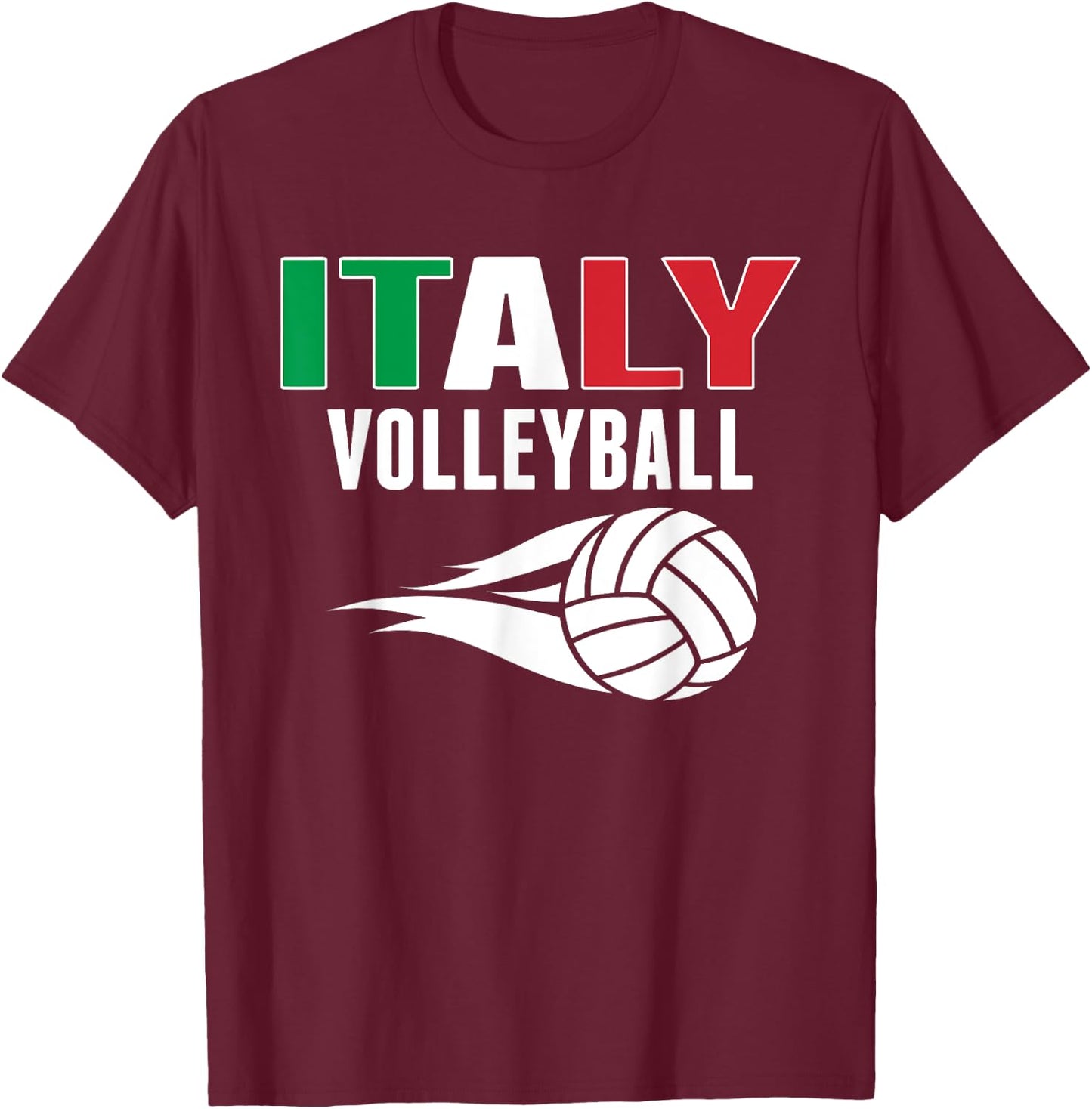 Italy Volleyball Fans Jersey - Italian Flag Summer Sports Women Kids T-Shirt - T-Shirt | Maroon