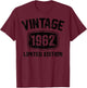 60 Years Old Vintage 1962 Limited Edition 60th Birthday T-Shirt - T-Shirt | Maroon
