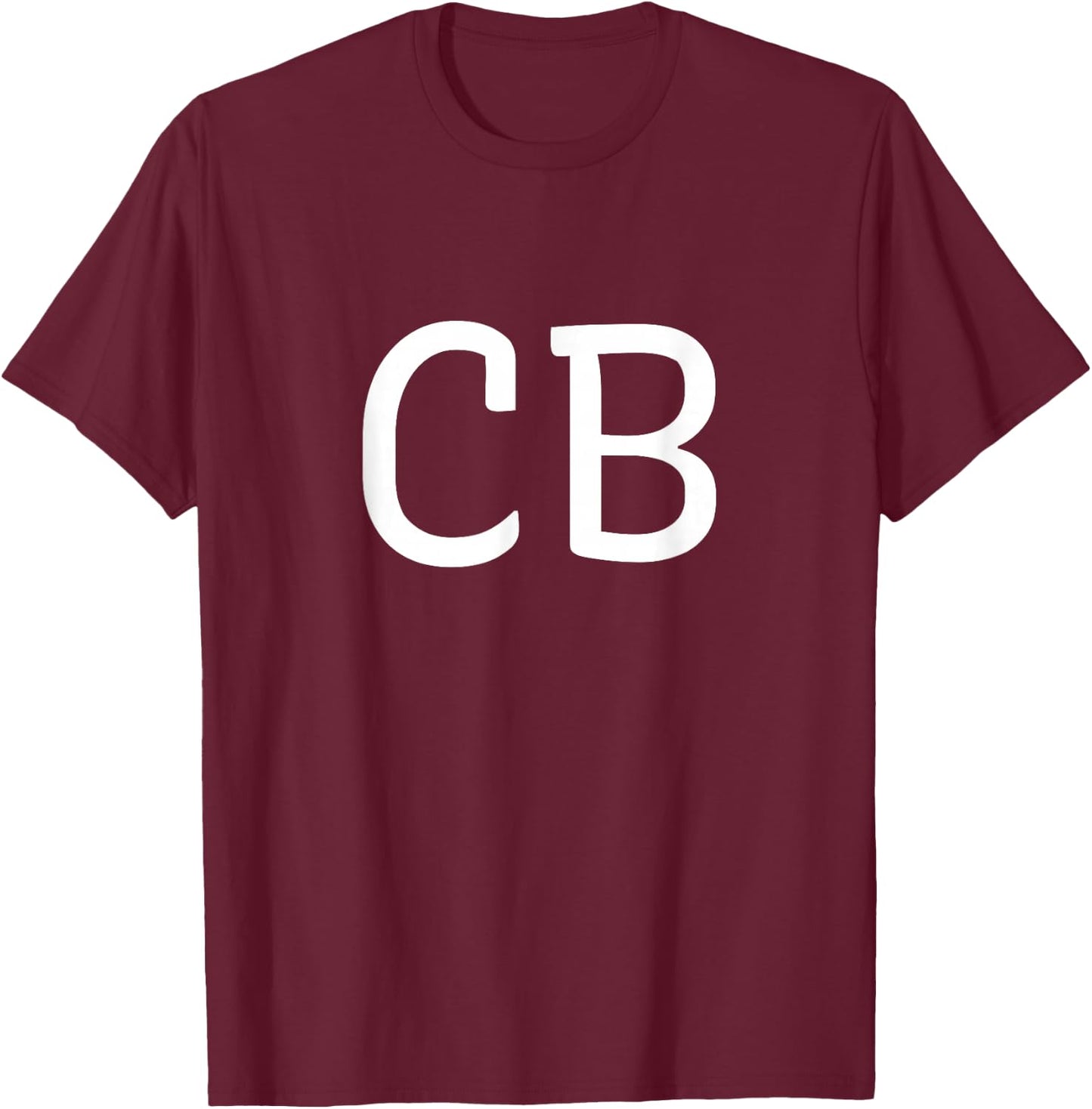 CB Two Letter Pair - Elegant Personalized Initials T-Shirt - T-Shirt | Maroon