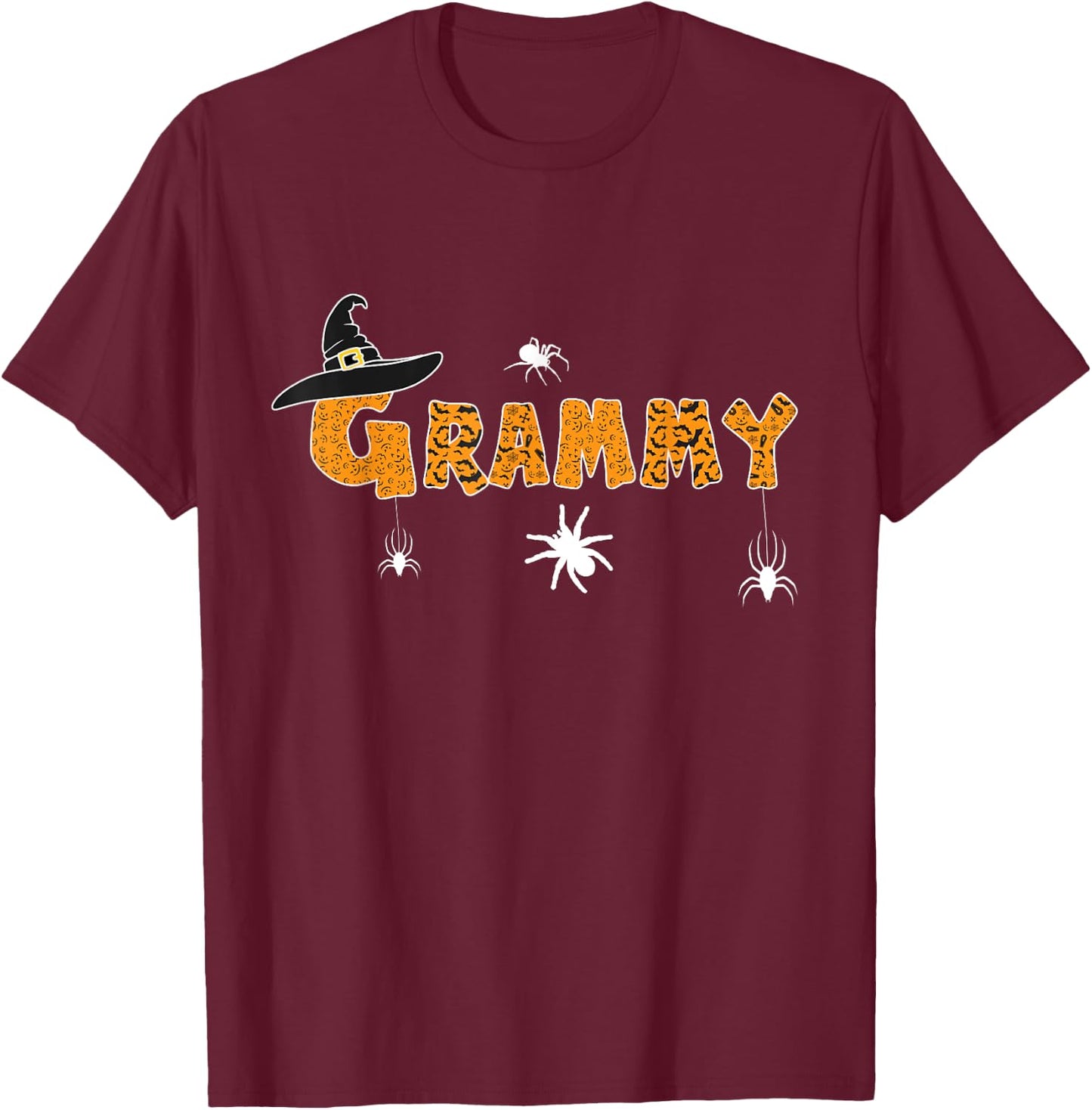 Funny Halloween Witches Hat Boo Shirt Scary Grammy Grandma T-Shirt - T-Shirt | Maroon