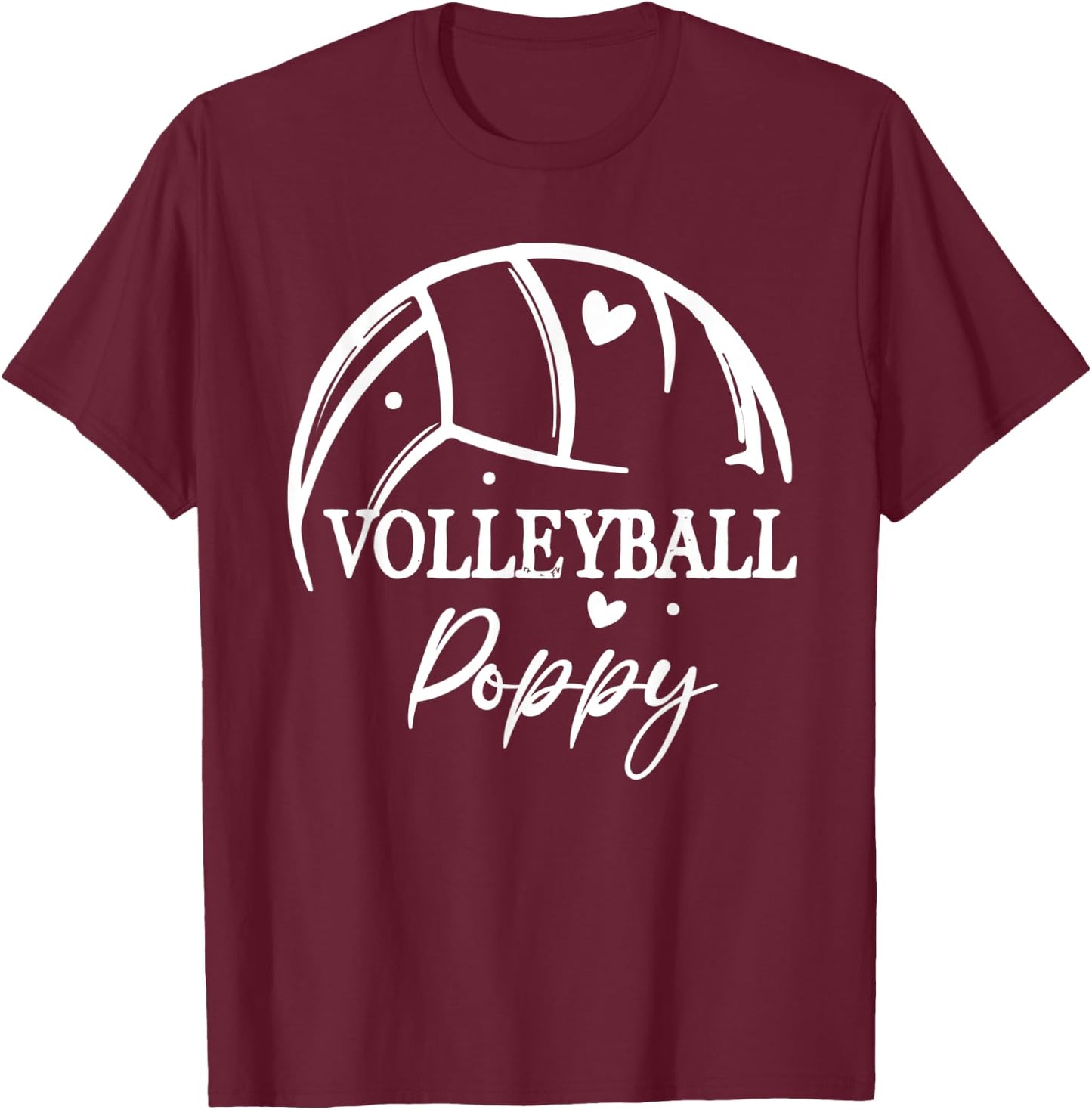 Volleyball Poppy Cute Poppy Volleyball Sport T-Shirt - T-Shirt | Maroon