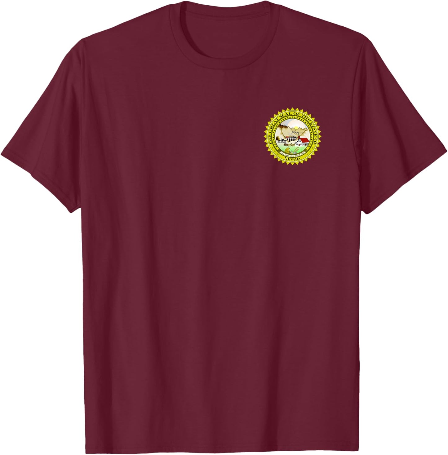 State of Nevada Seal Flag T-Shirt - T-Shirt | Maroon