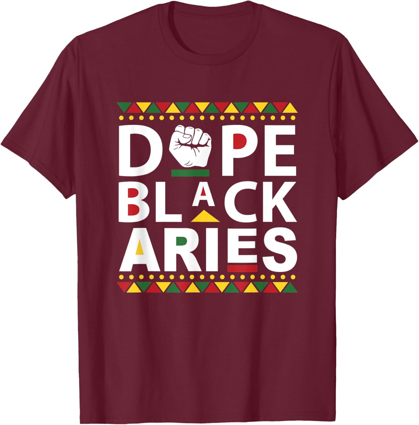 African American Aries, Black Man Black Woman Melanin Aries T-Shirt - T-Shirt | Maroon