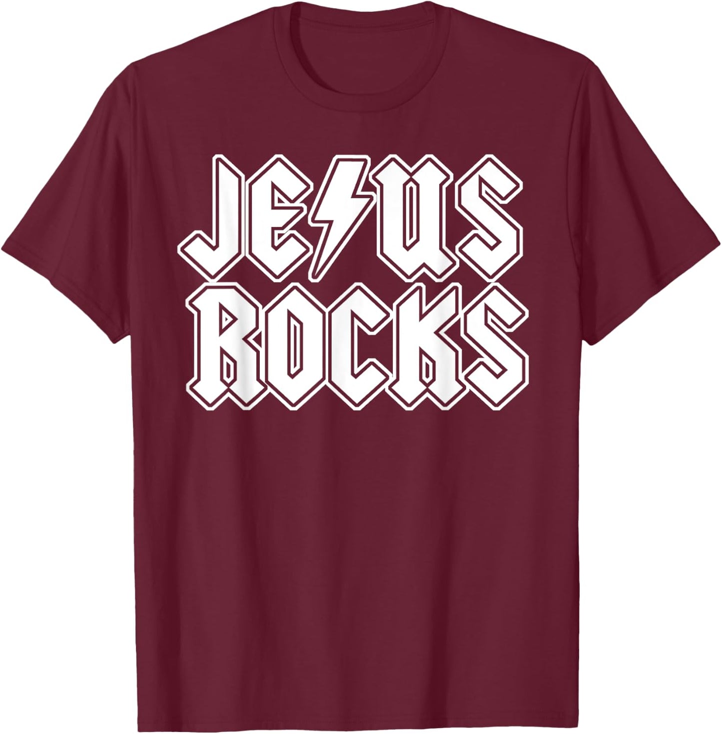 Jesus Rocks funny Christian Rocker Jesus Rocks T-Shirt - T-Shirt | Maroon