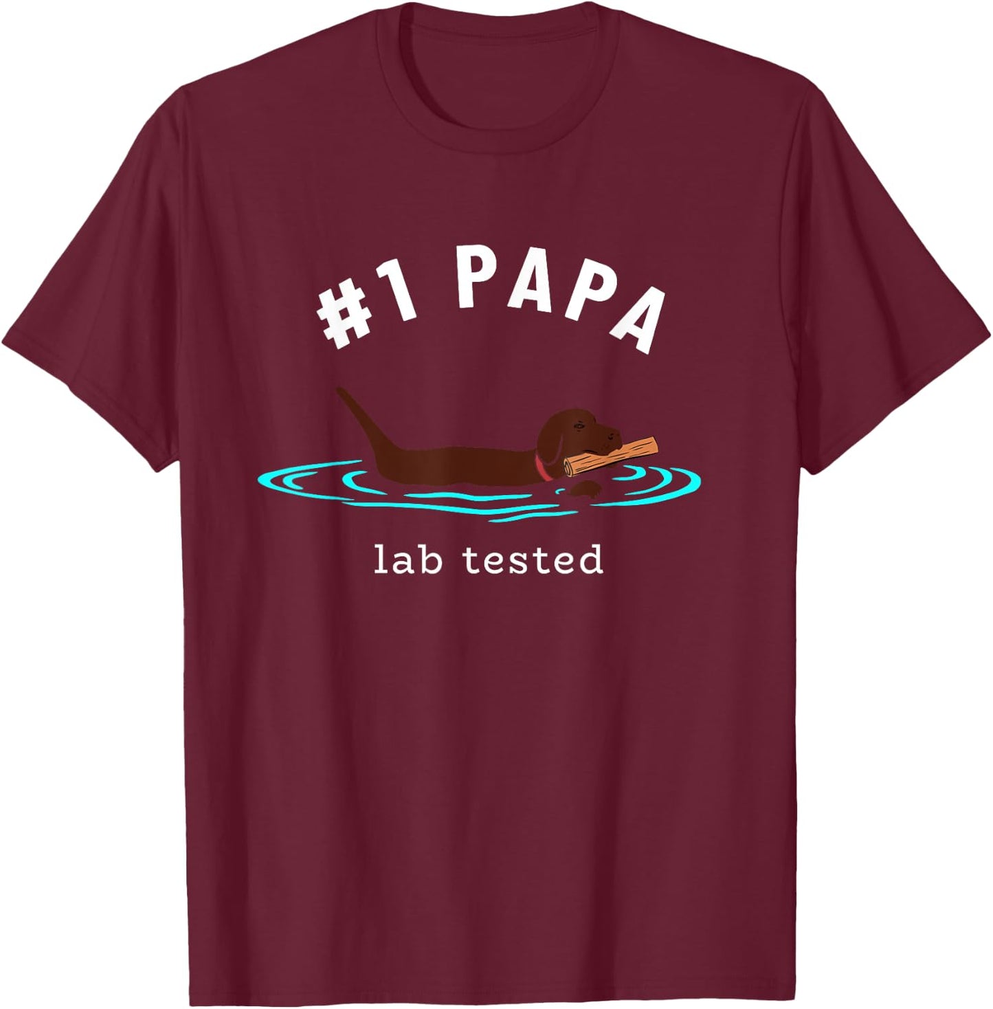 Lab Grandpa Chocolate Labrador Retriever Dog #1 Papa Men T-Shirt - T-Shirt | Maroon