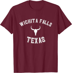 Wichita Falls Texas / Western Cowboy Vintage Wichita Falls T-Shirt - T-Shirt | Maroon