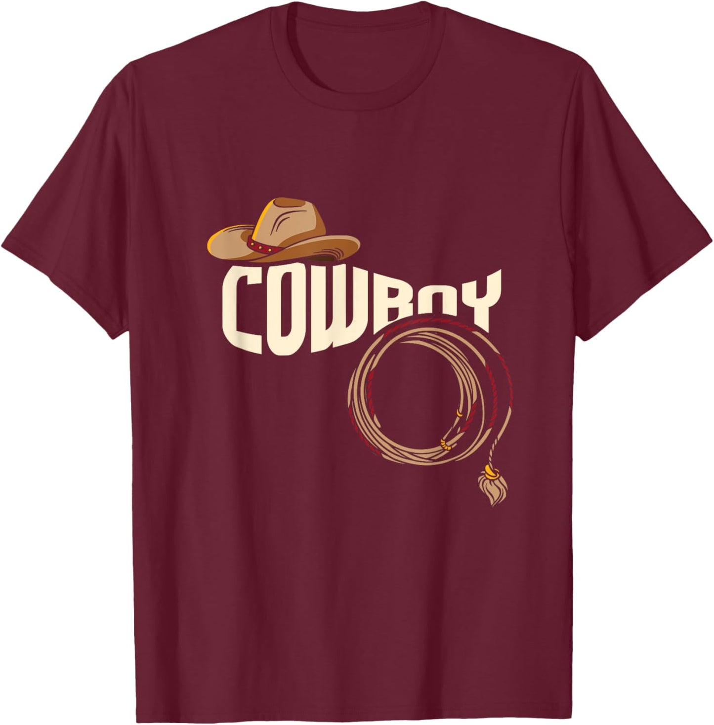 Cowboy Rodeo I Rodeo Riding Lovers I Cowboy T-Shirt - T-Shirt | Maroon