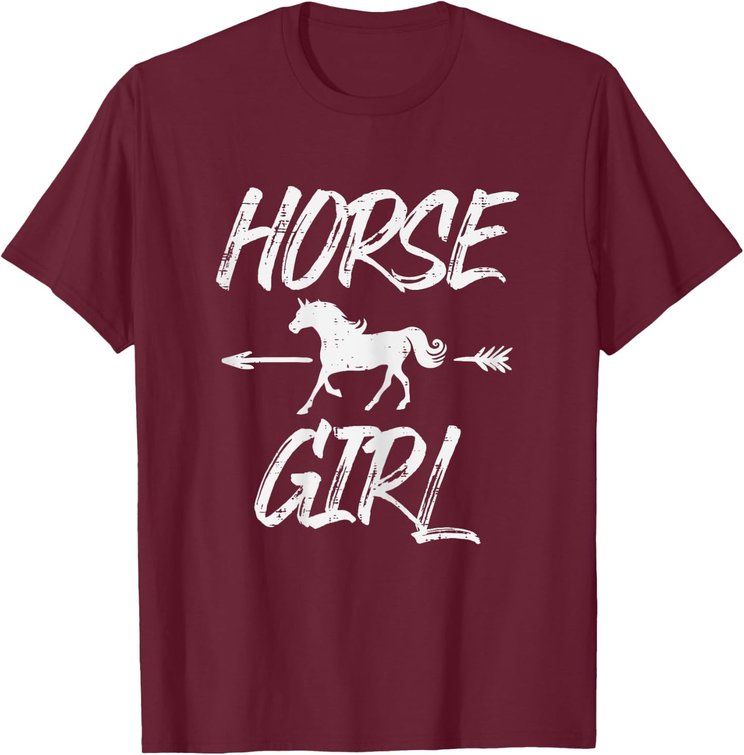Horse Girl Animal Horseback Riding Equestrian Girls Women T-Shirt - T-Shirt | Maroon