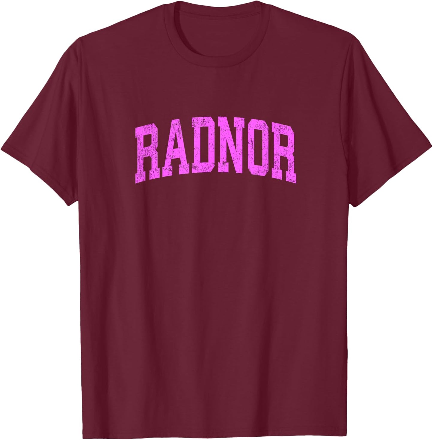 Radnor Pennsylvania PA Vintage Athletic Sports Pink Design T-Shirt - T-Shirt | Maroon