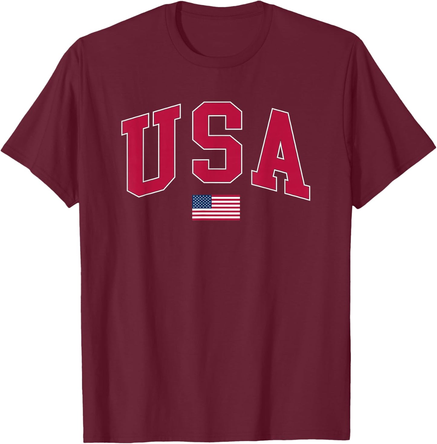 American Flag USA United States of America US 4th of July T-Shirt - T-Shirt | Maroon