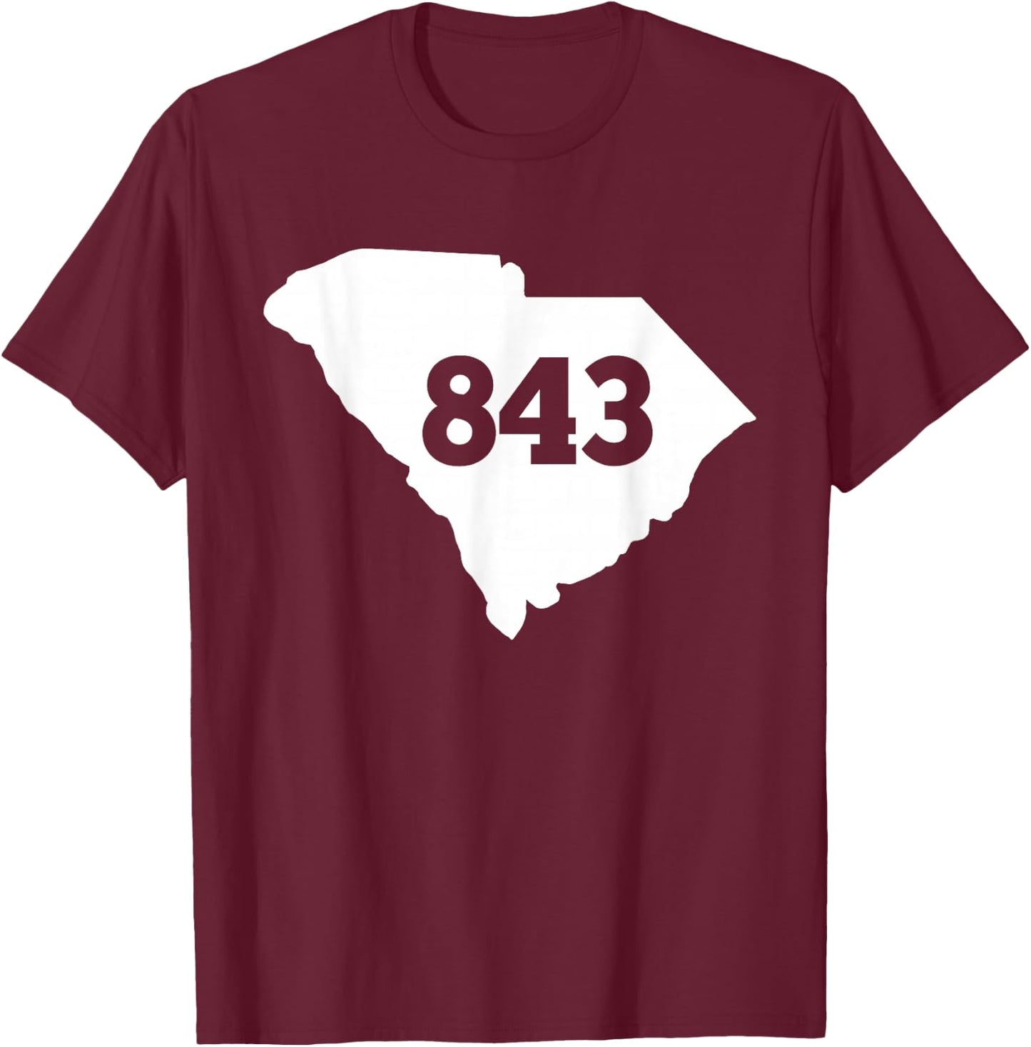 South Carolina 843 Area Code T-Shirt - T-Shirt | Maroon