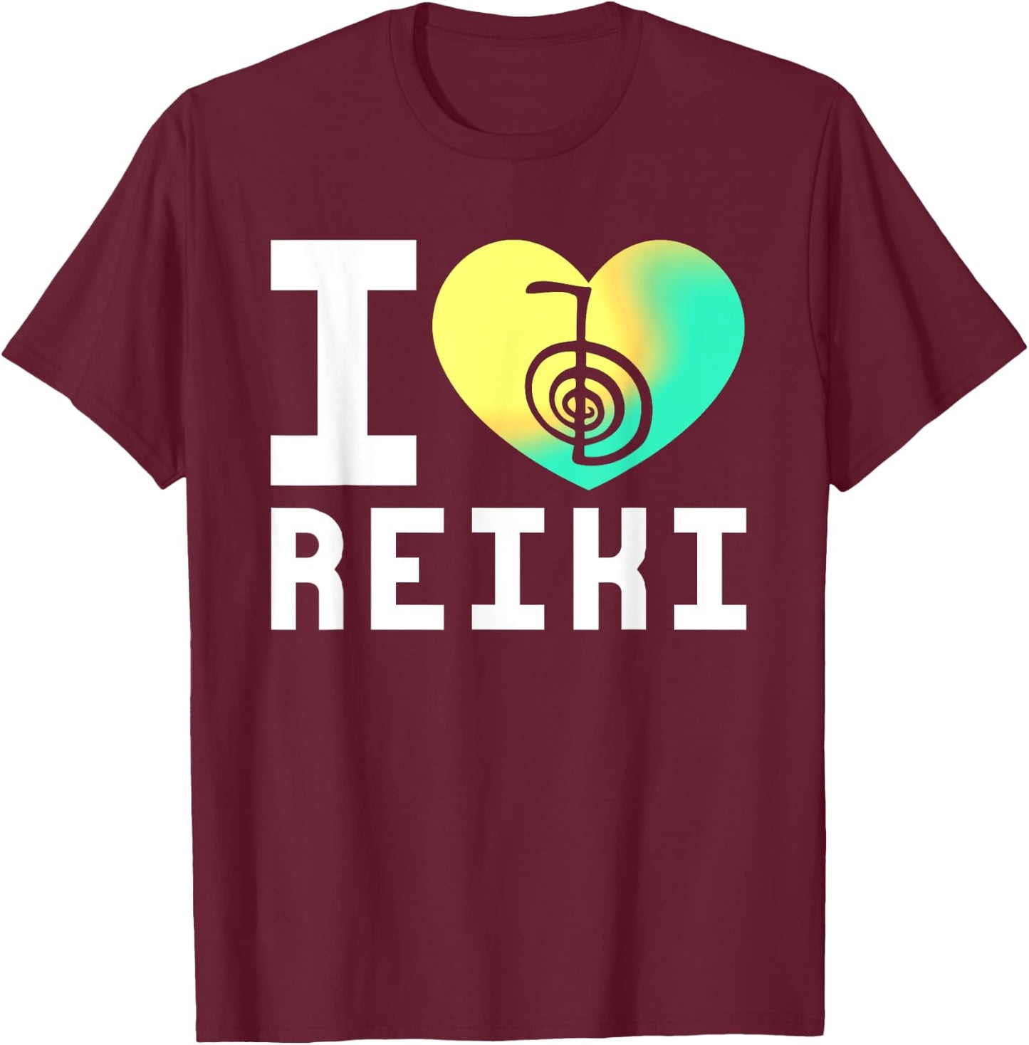 Heart Reiki Master Chakra Yoga Japan Healing Energy Esoteric T-Shirt - T-Shirt | Maroon