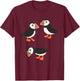 Funny Birds Puffin T-Shirt - T-Shirt | Maroon