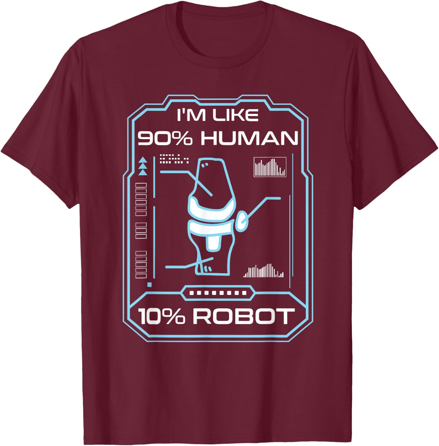 Human Robot New Knee Surgery Joke Funny Knee Replacement T-Shirt - T-Shirt | Maroon