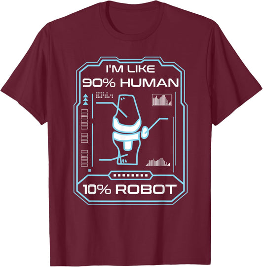 Human Robot New Knee Surgery Joke Funny Knee Replacement T-Shirt - T-Shirt | Maroon