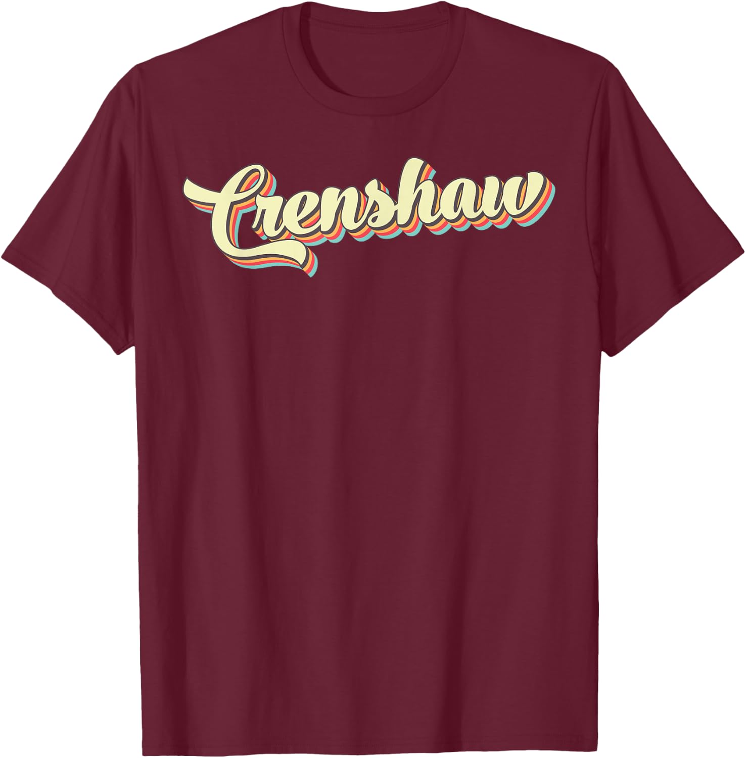 Crenshaw Retro Art Baseball Font Vintage T-Shirt - T-Shirt | Maroon