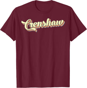 Crenshaw Retro Art Baseball Font Vintage T-Shirt - T-Shirt | Maroon