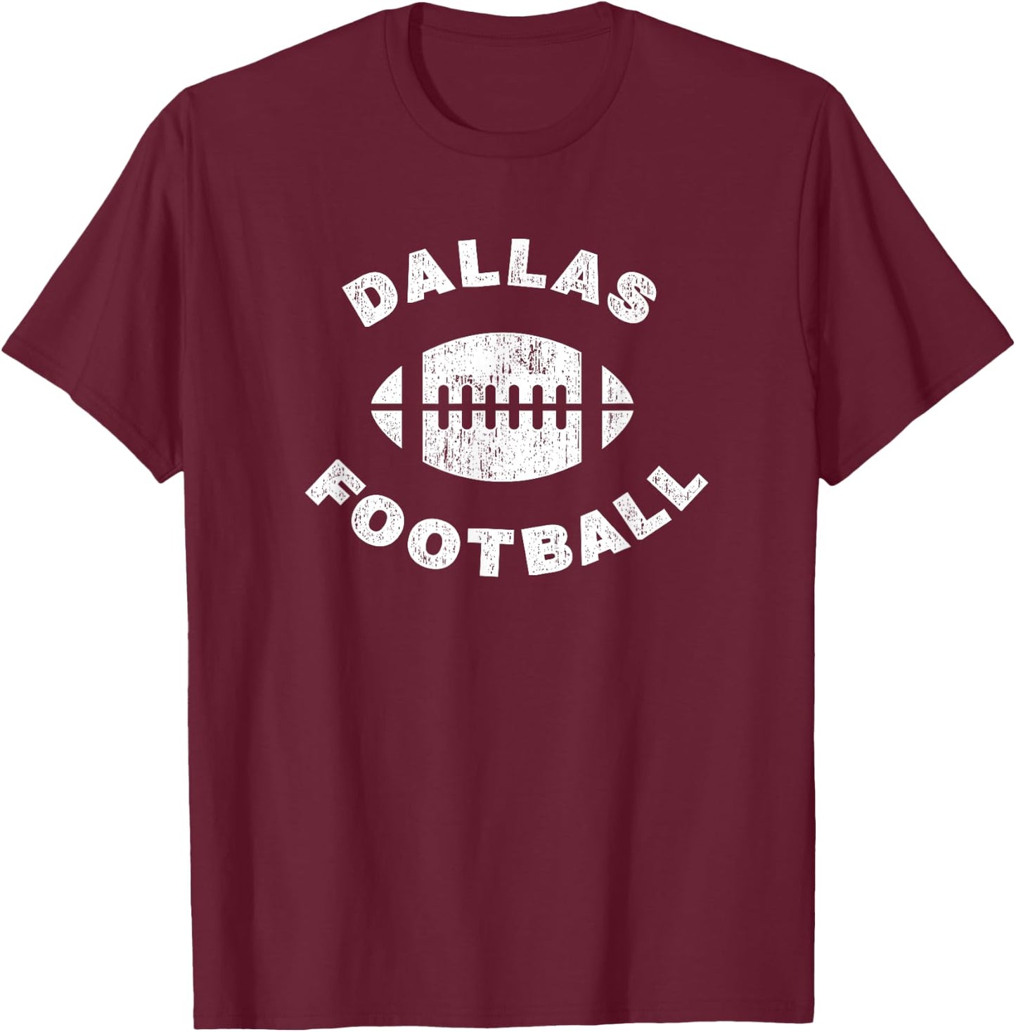 Dallas Retro Vintage Distressed Football Sports Design T-Shirt - T-Shirt | Maroon