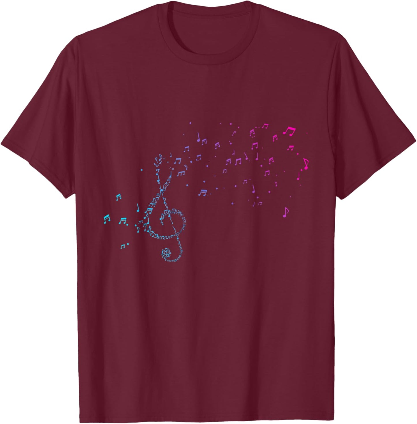 Musican Lover musical notes Just Music clef T-Shirt - T-Shirt | Maroon
