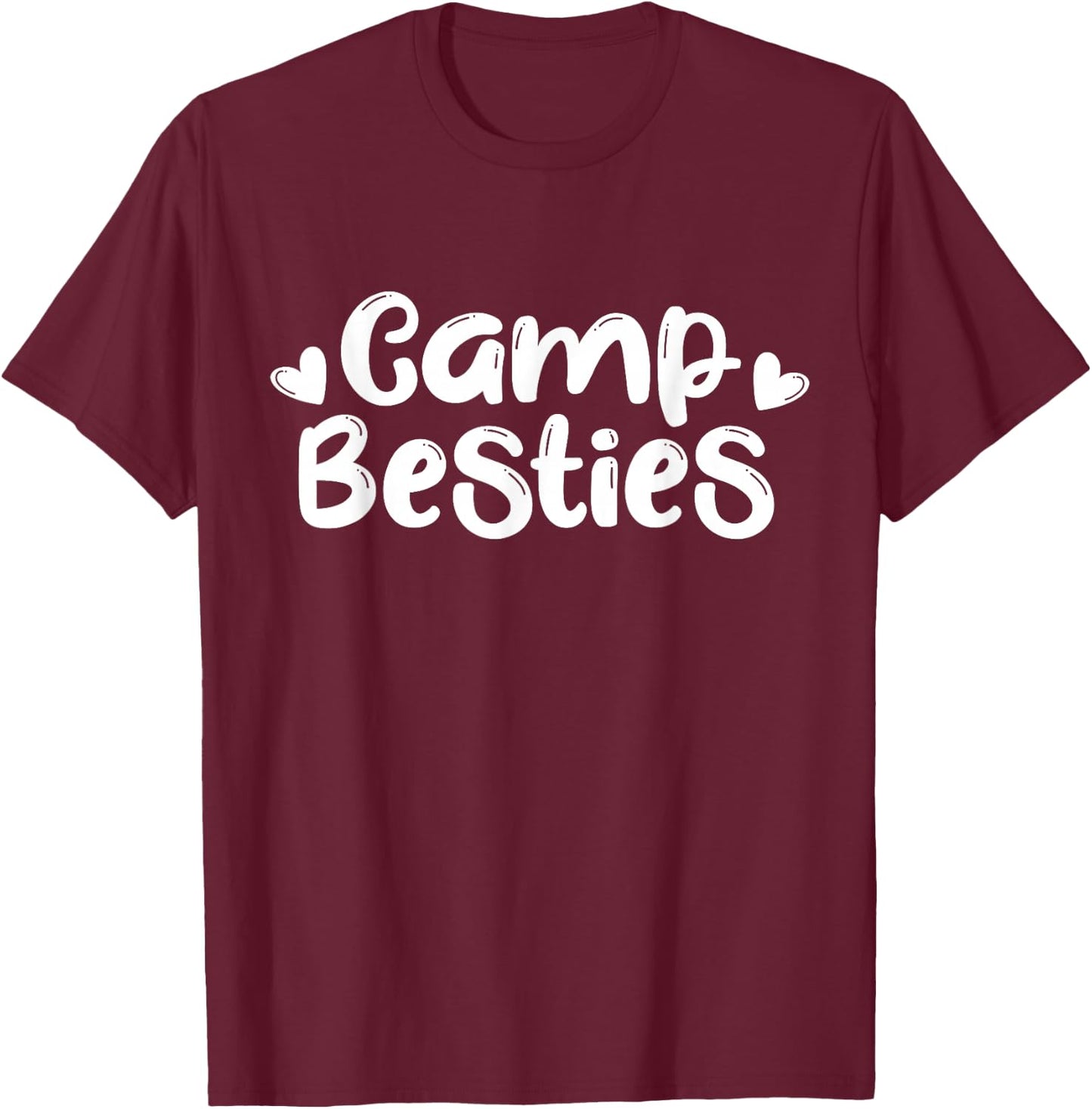Camp Besties Shirt Cute Best Friend Summer Camper Girl Gift T-Shirt - T-Shirt | Maroon