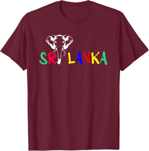Beach Summertime Ocean | Sri Lanka Elephant | Summer Vacation | -Adults | Black, X-Small | Short Sleeve T-Shirt - T-Shirt | Maroon