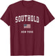 Southold New York NY Vintage American Flag Sports Design T-Shirt - T-Shirt | Maroon