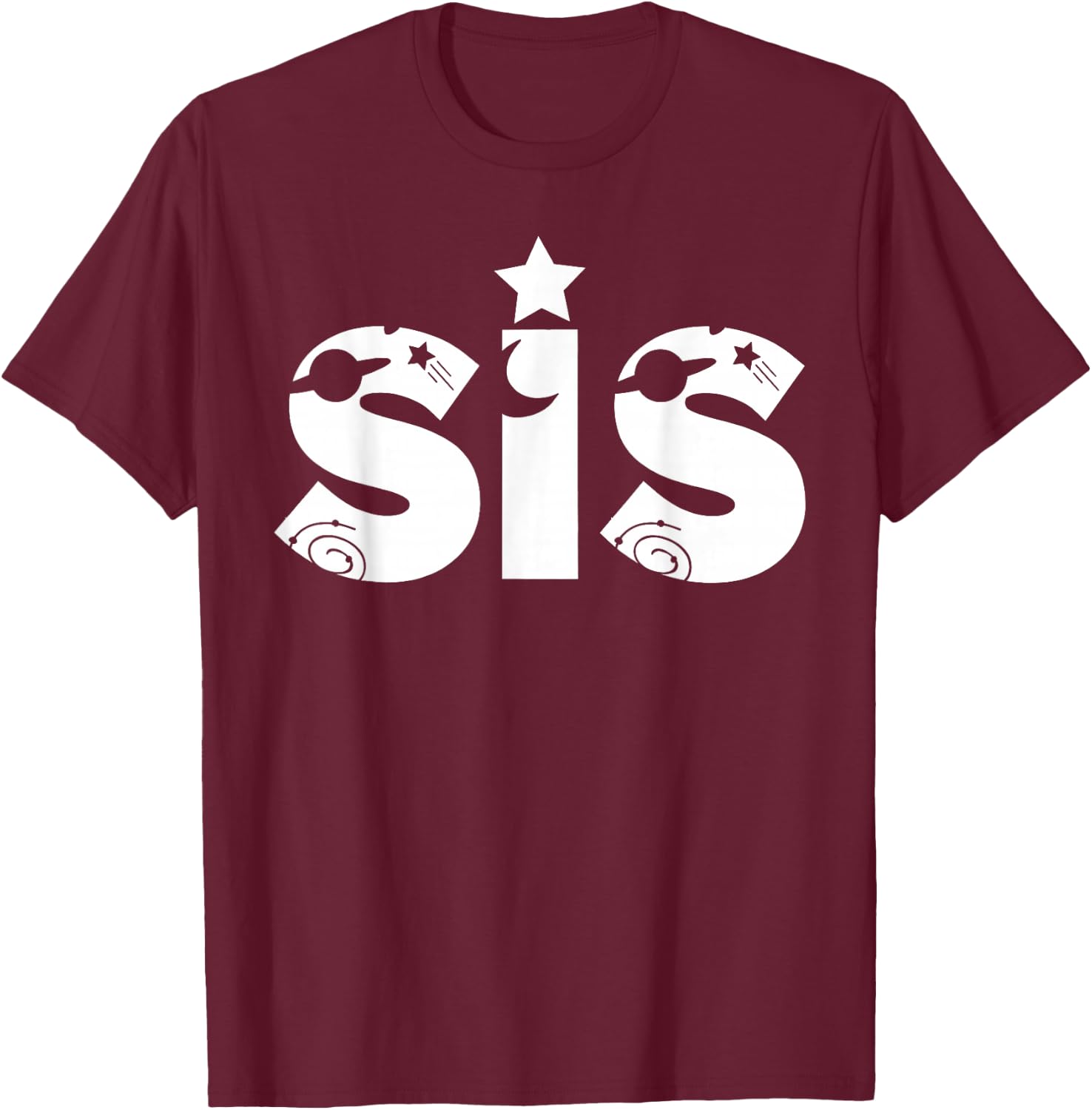 Funny Sister Space Astronaut Birthday Party T-Shirt - T-Shirt | Maroon