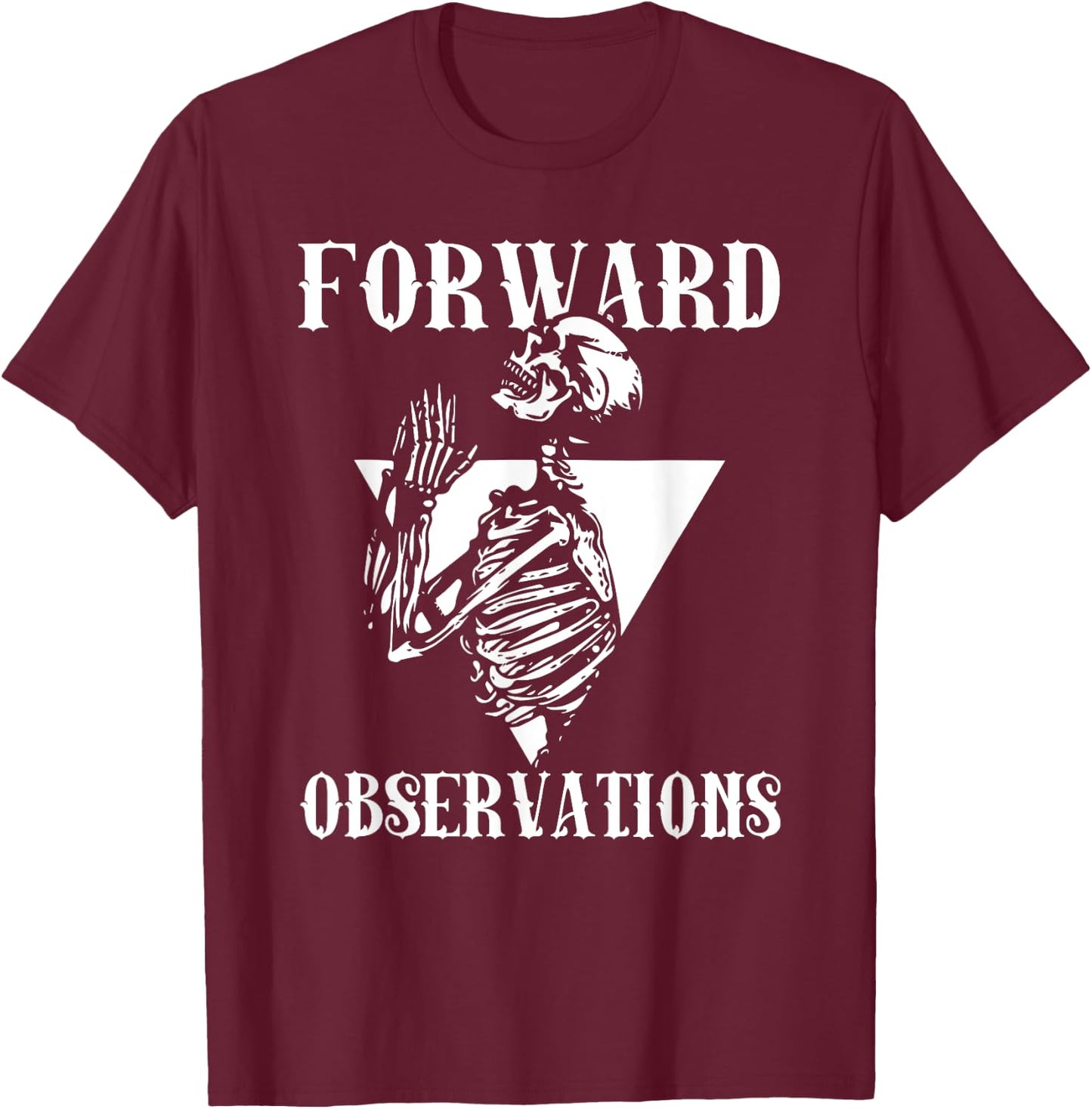 Praying Skeleton Forward Observation Cool Art T-Shirt - T-Shirt | Maroon