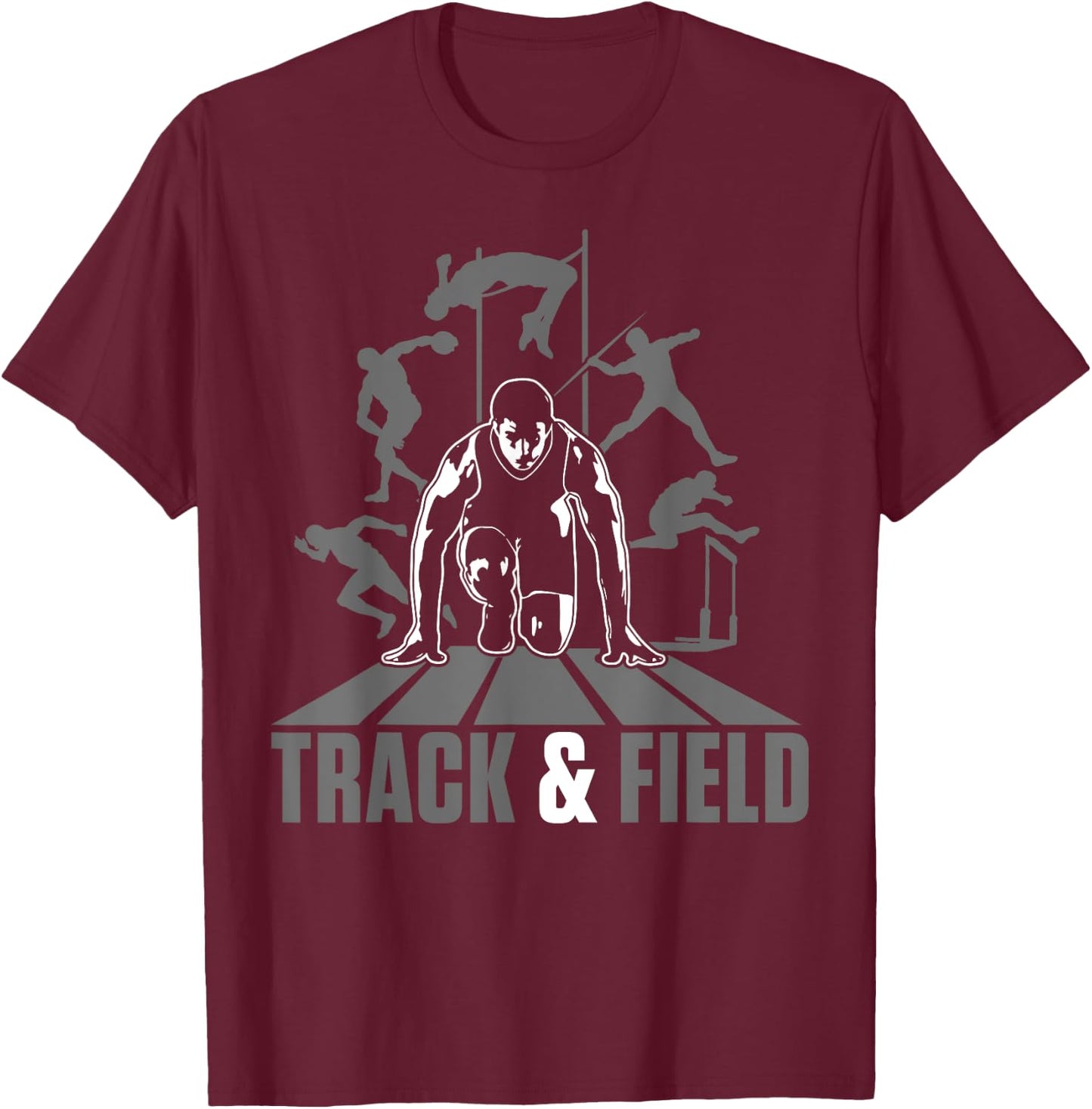 Cute Track And Field Athletics For Boys And Girls T-Shirt - T-Shirt | Maroon