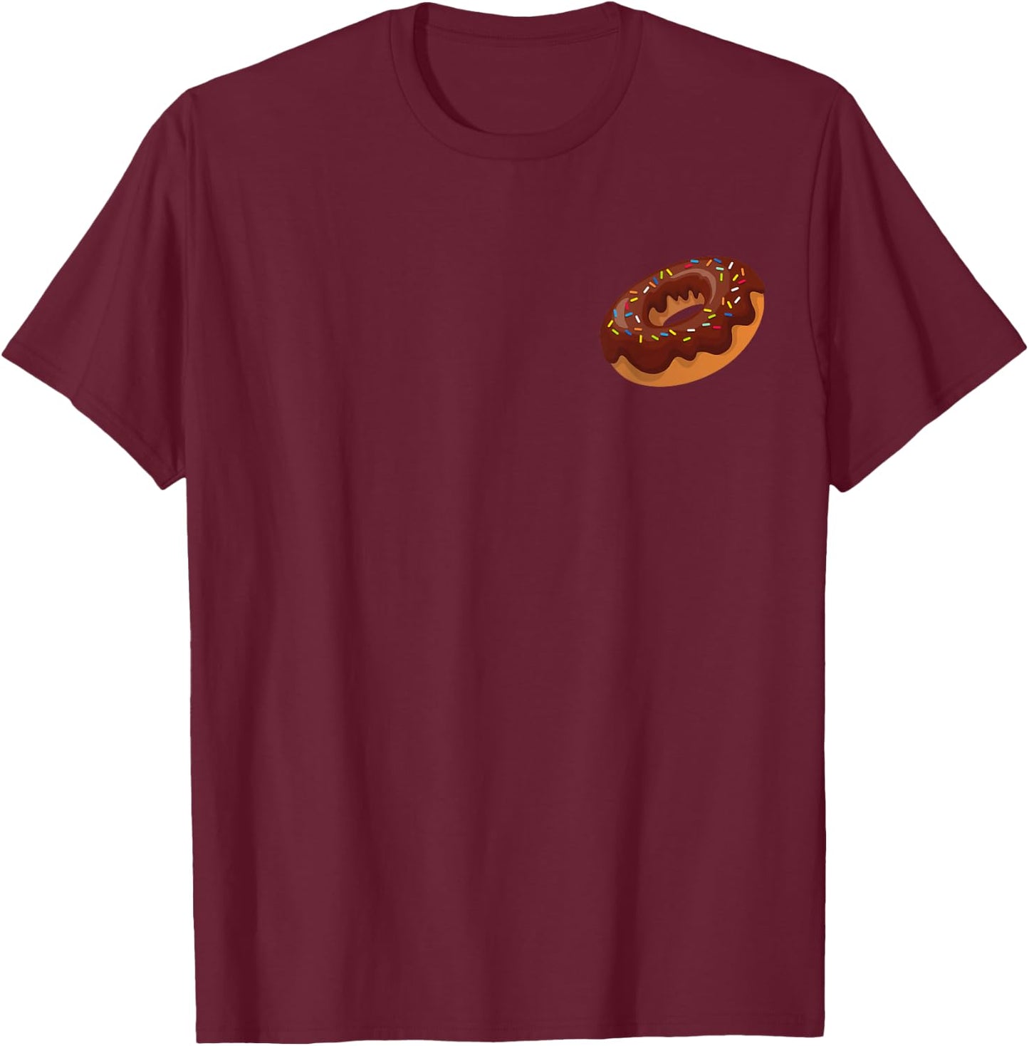 Donut Pocket Shirt Pink Sprinkle Doughnut Lovers Sweet T-Shirt - T-Shirt | Maroon