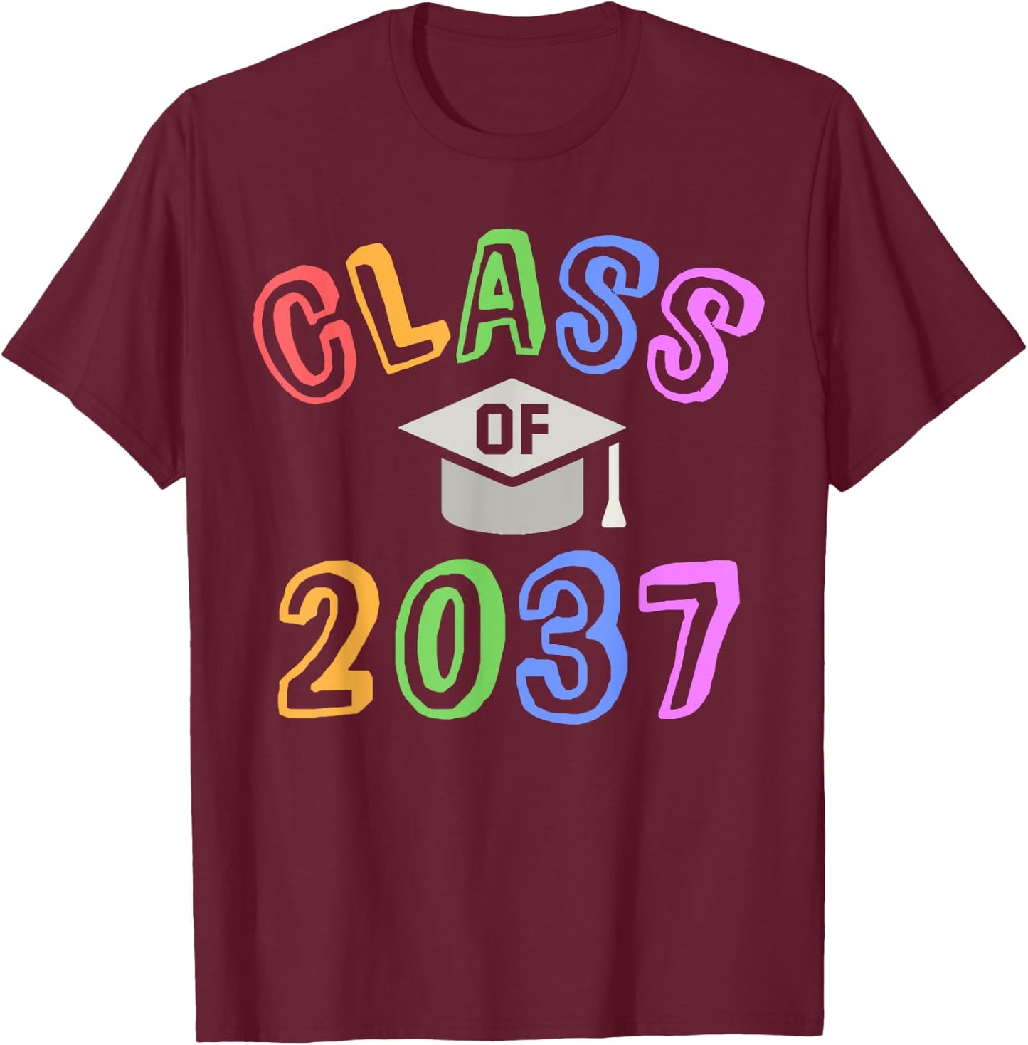 Future CLASS of 2037 Graduation Year Preschool Kids Pre-K T-Shirt - T-Shirt | Maroon