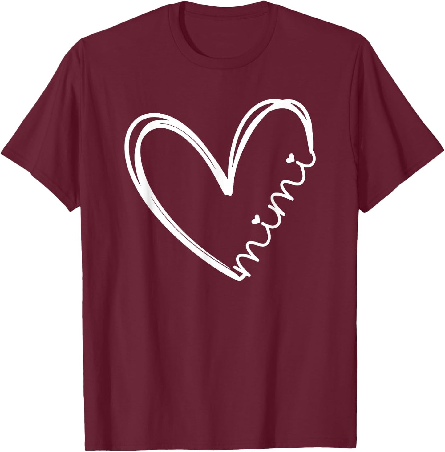 Funny Mimi Heart for Grandma Mother Day Women Small T-Shirt - T-Shirt | Maroon