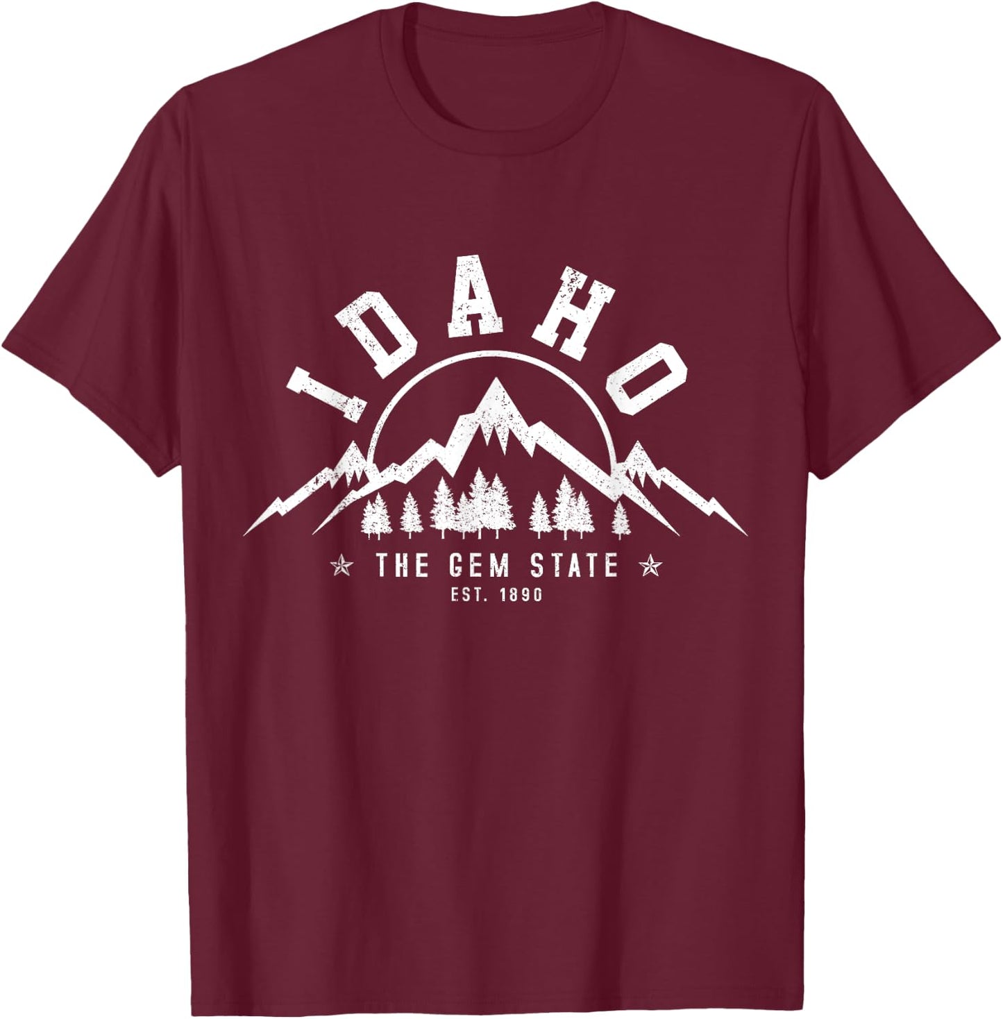 Idaho - The Gem State USA America Souvenir T-Shirt - T-Shirt | Maroon