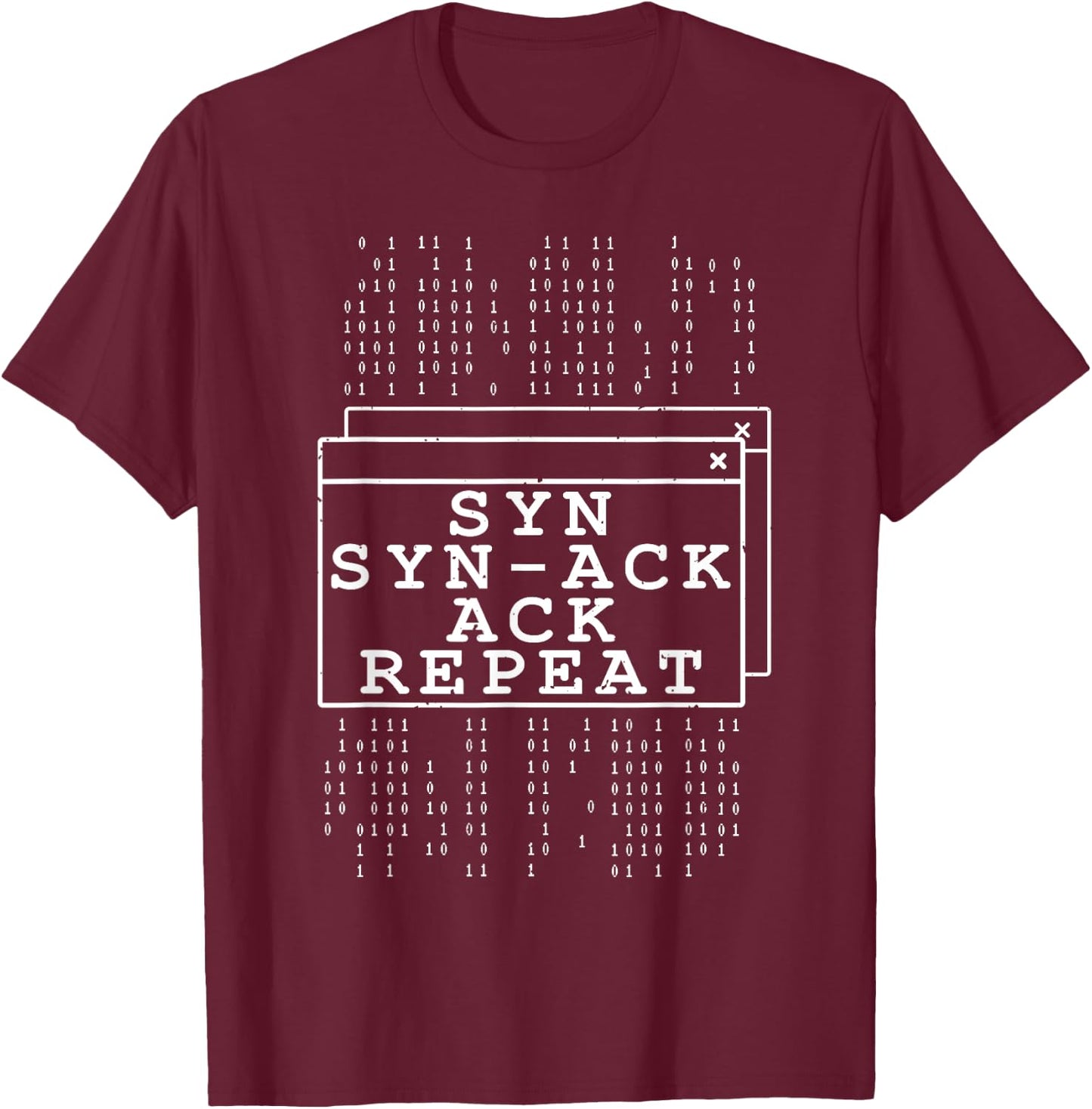Network Admin, Syn Ack Repeat, Sysadmin & IT Programmer T-Shirt - T-Shirt | Maroon