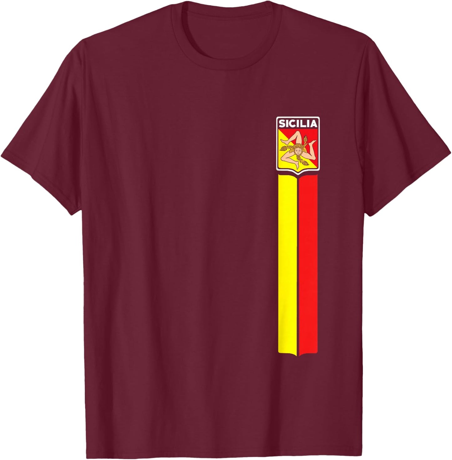 Sicilian Flag T-Shirt - T-Shirt | Maroon
