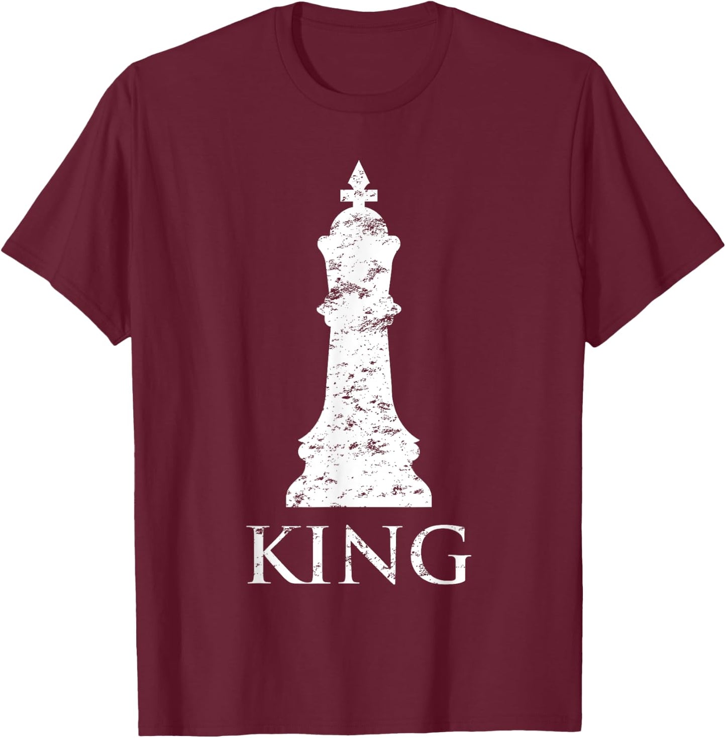 Funny Chess Pieces King Chess player Checkmate T-Shirt - T-Shirt | Maroon
