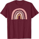 Boho Colors Minimalist Rainbow T-Shirt - T-Shirt | Maroon