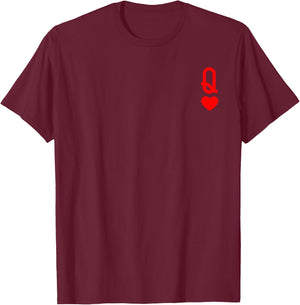 Queen of Heart King And Queen Easy Couple Halloween Costume T-Shirt - T-Shirt | Maroon
