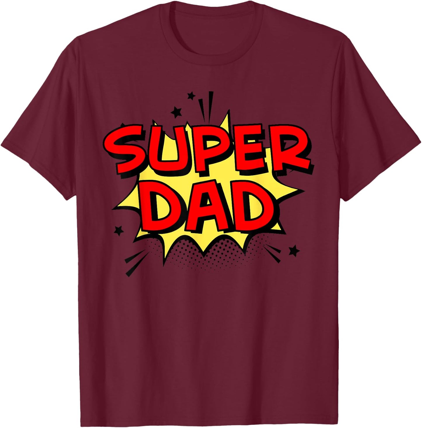 Cartoon Super Dad funny Super hero Dad T-Shirt - T-Shirt | Maroon