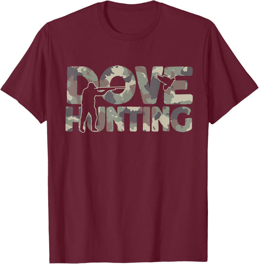 Dove Hunting Pigeon Camouflage Dove Hunter T-Shirt - T-Shirt | Maroon