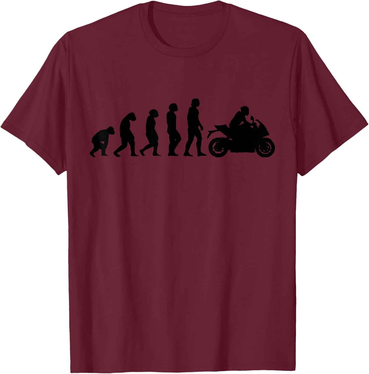 Motorcycle Evolution Funny Racing Sport Street Bike Biker T-Shirt - T-Shirt | Maroon