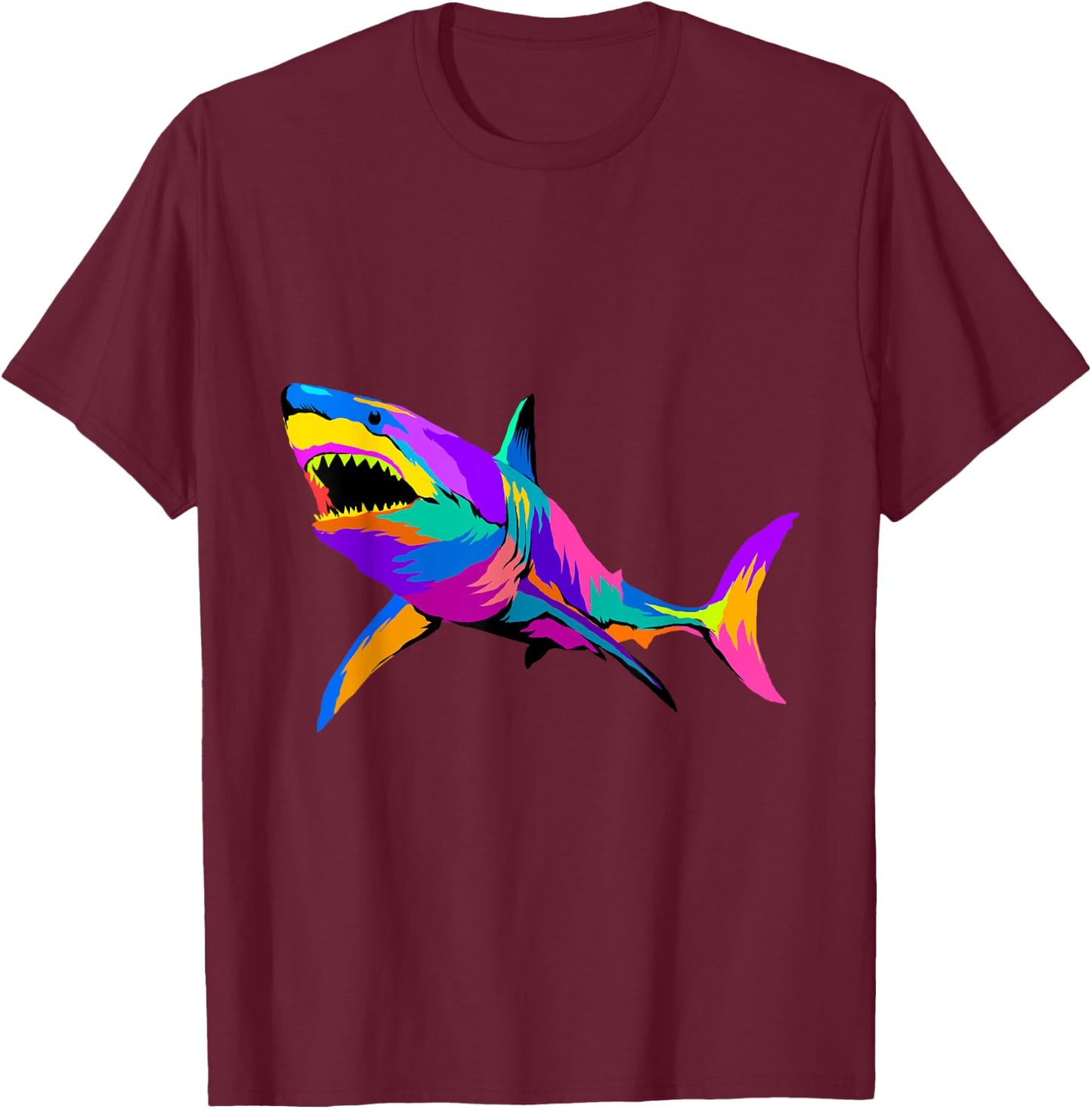 Pop Art Shark Shirt Marine Biology Sea Animal Shark Lover T-Shirt - T-Shirt | Maroon