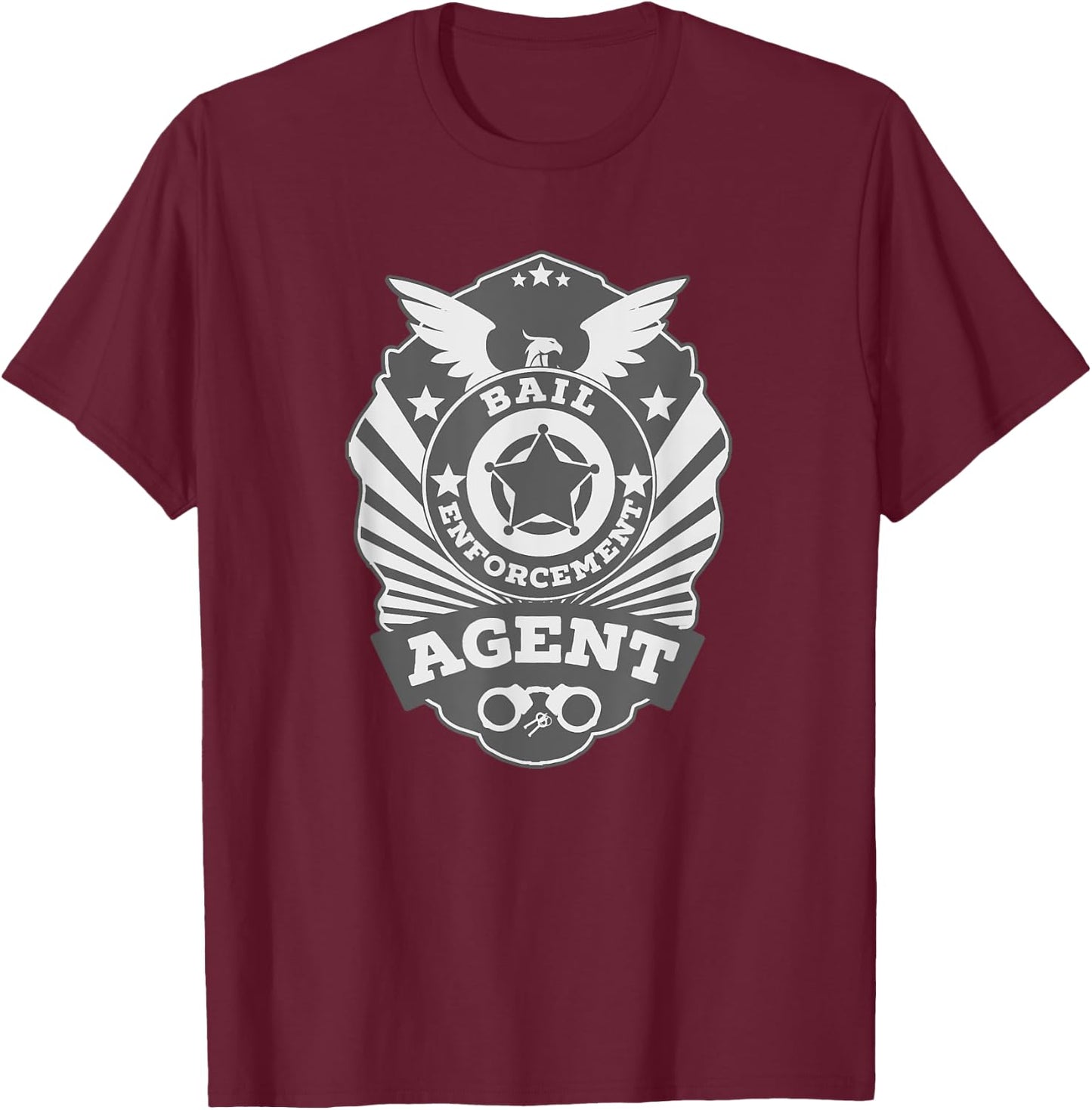 BEA Bail Enforcement Agent Badge Bounty Hunter Uniform T-Shirt - T-Shirt | Maroon