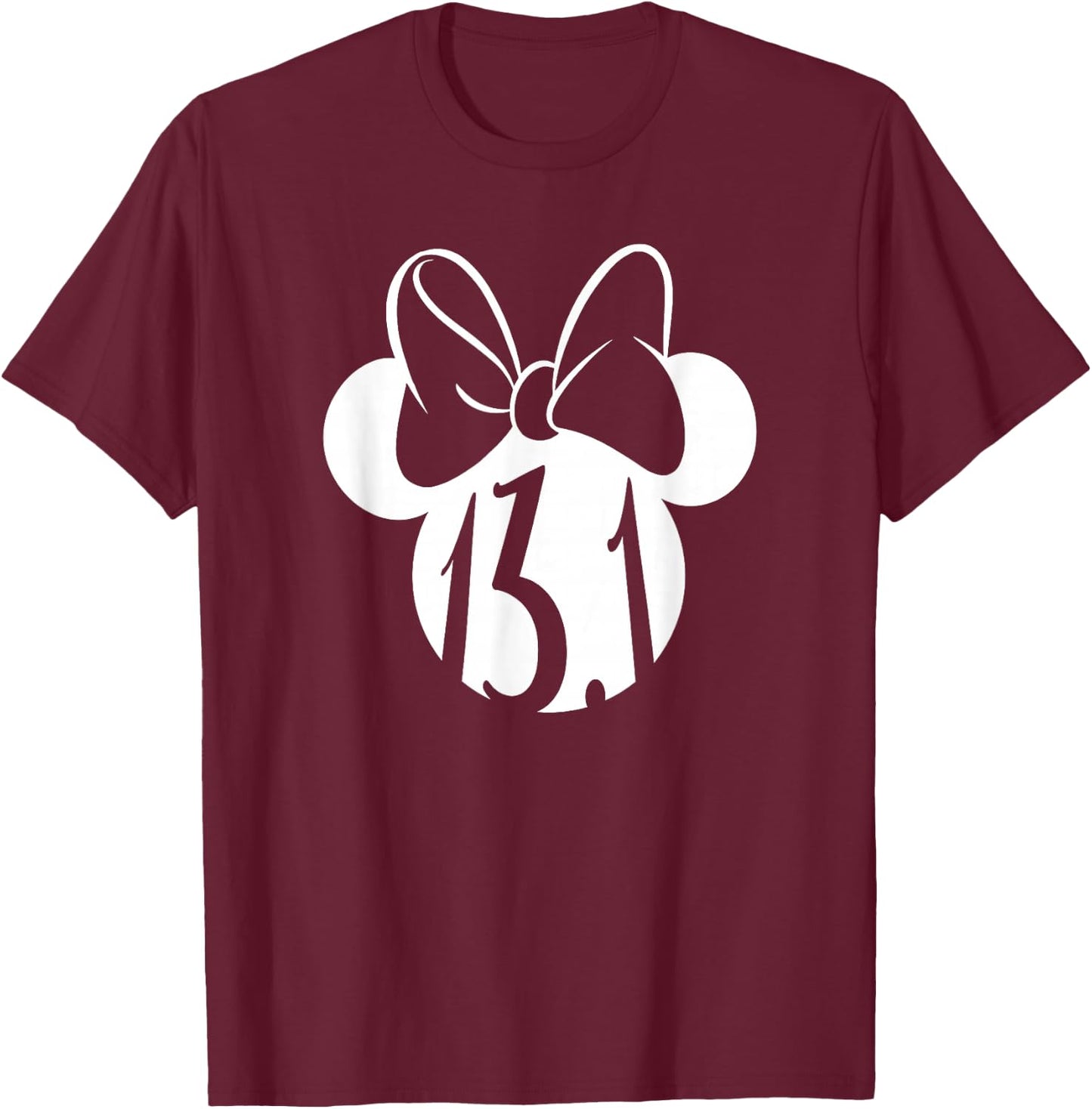 Disney Mickey And Friends Minnie Mouse Half Marathon 13.1 T-Shirt - T-Shirt | Maroon