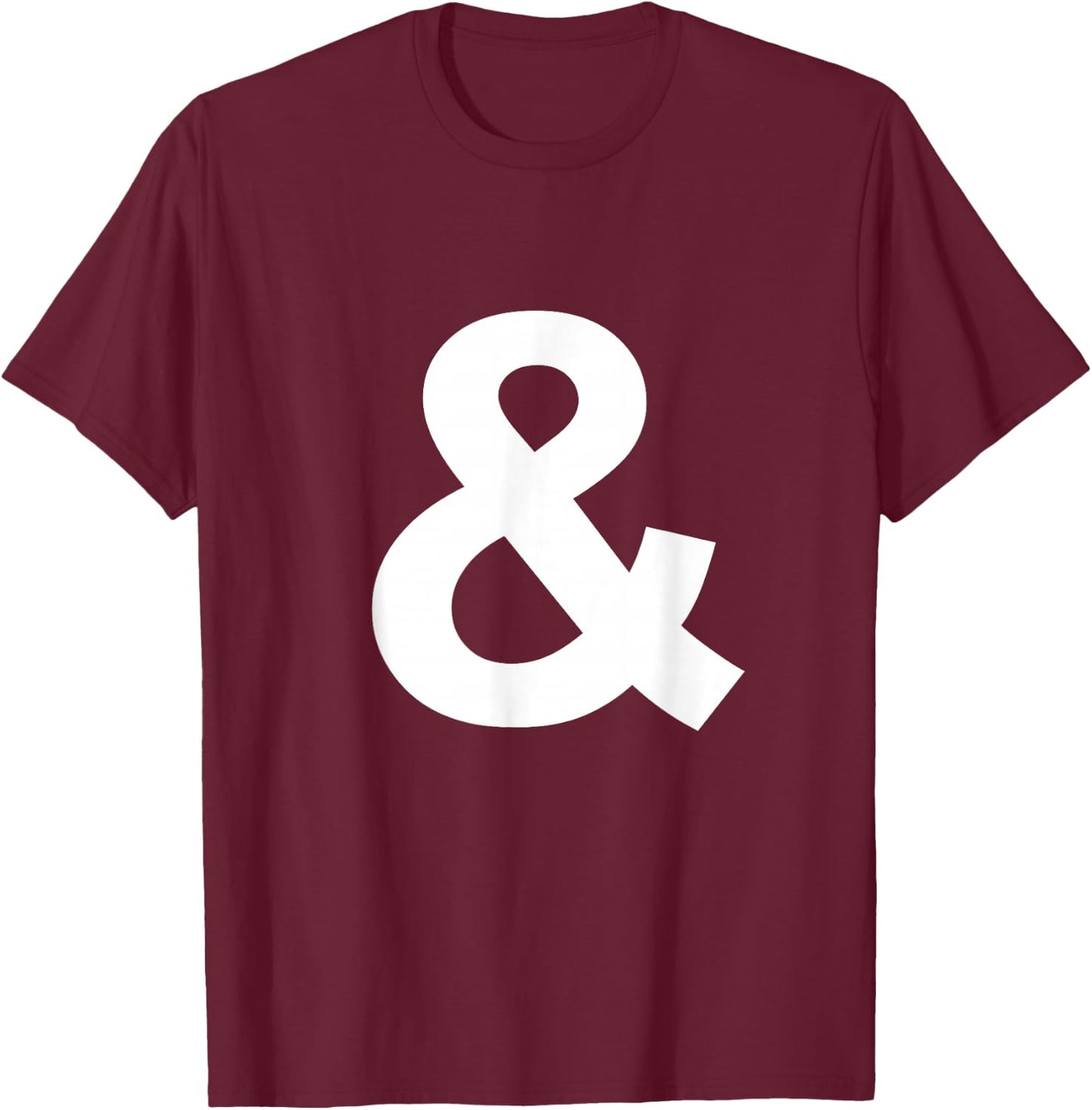 Ampersand Sign Shirt Initial Monogram T-Shirt - T-Shirt | Maroon